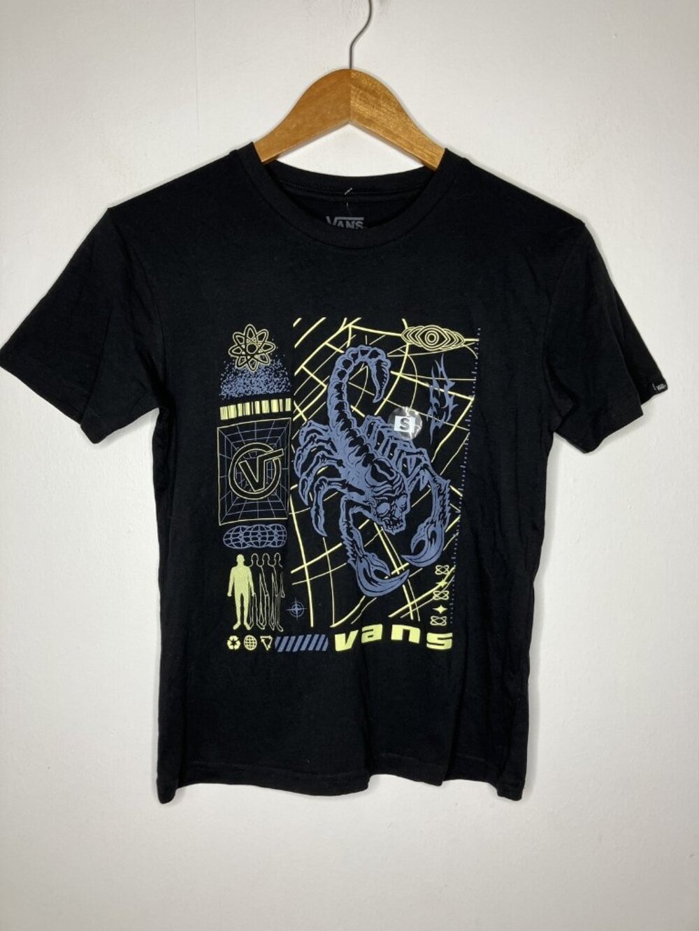 Vans Boys Small 8-10 Black Parallax Scorpion Graphic T-Shirt Classic Fit New